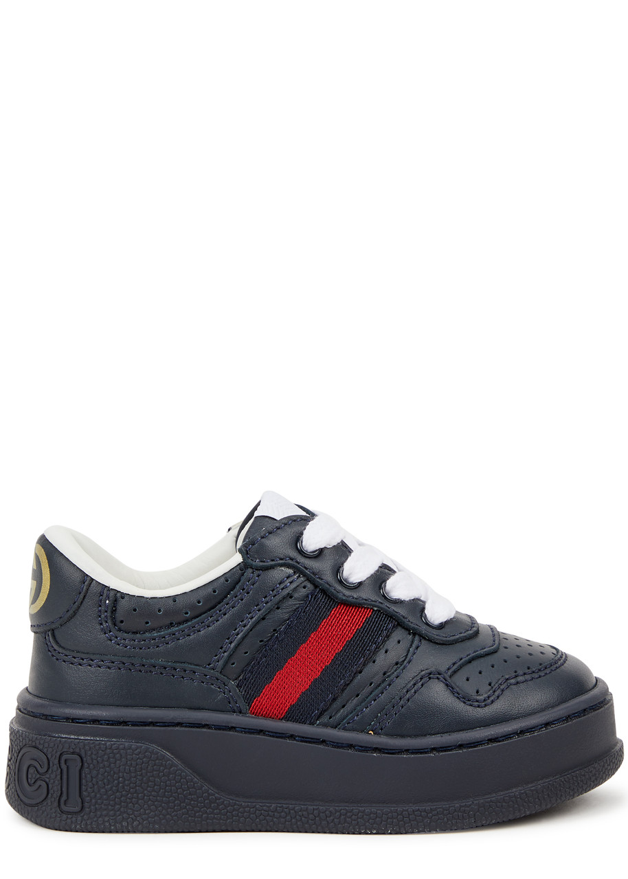 Gucci Kids Leather Sneakers - Navy & Other - 4 Baby