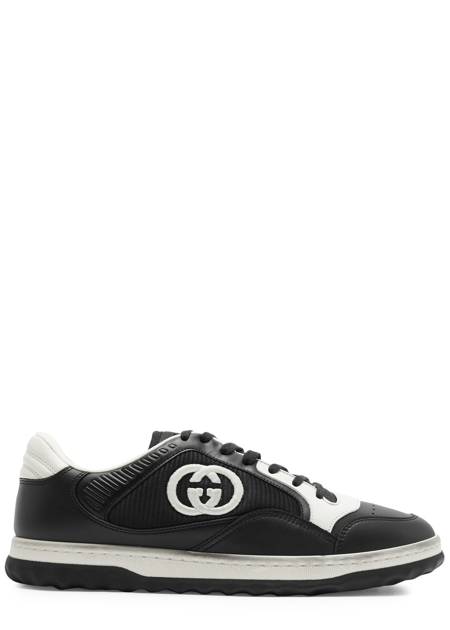 Gucci MAC80 Panelled Leather Sneakers - Black - 6, Gucci Trainers, Embroidered - 6