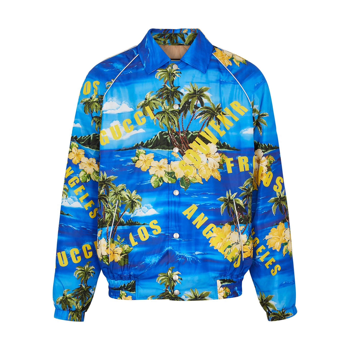 Gucci Printed Padded Shell Bomber Jacket - Blue - 50