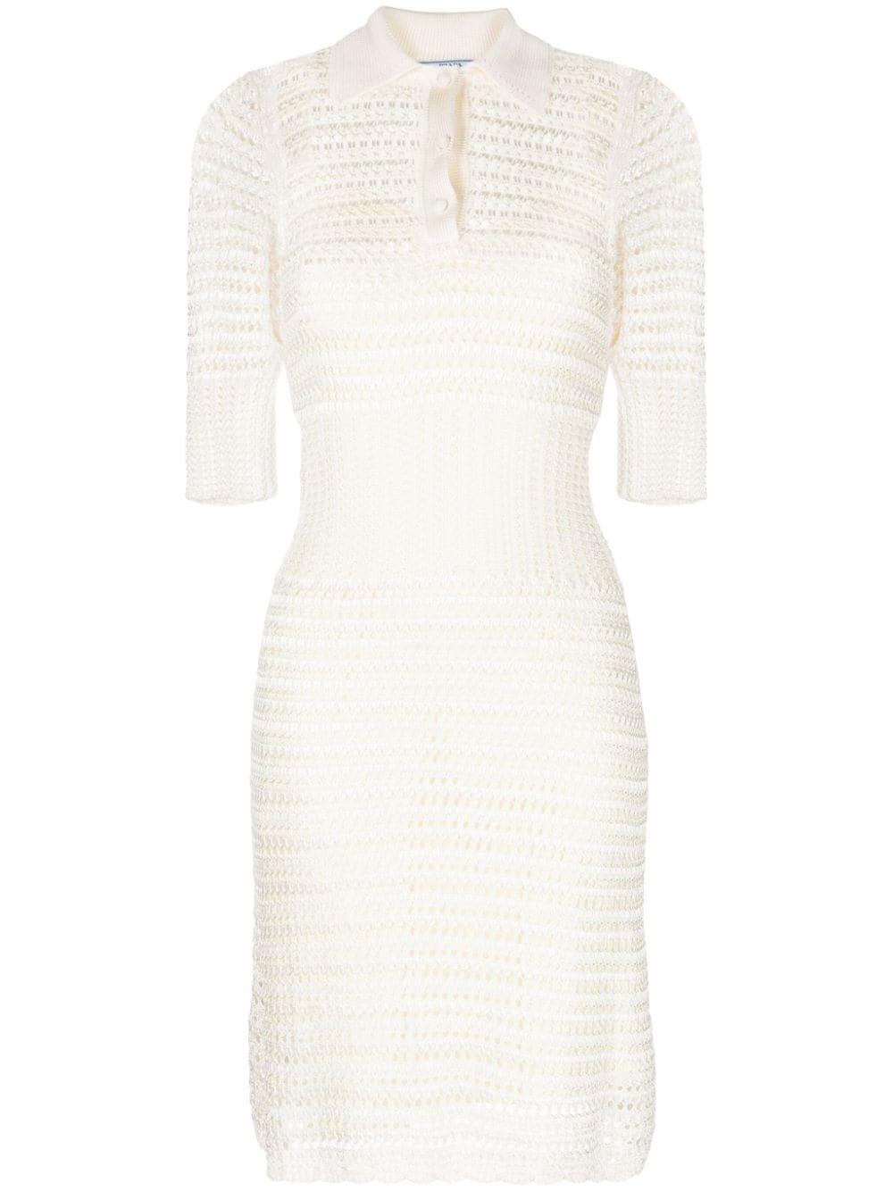 Prada Pre-Owned crochet-knit fitted dress - Neutrals