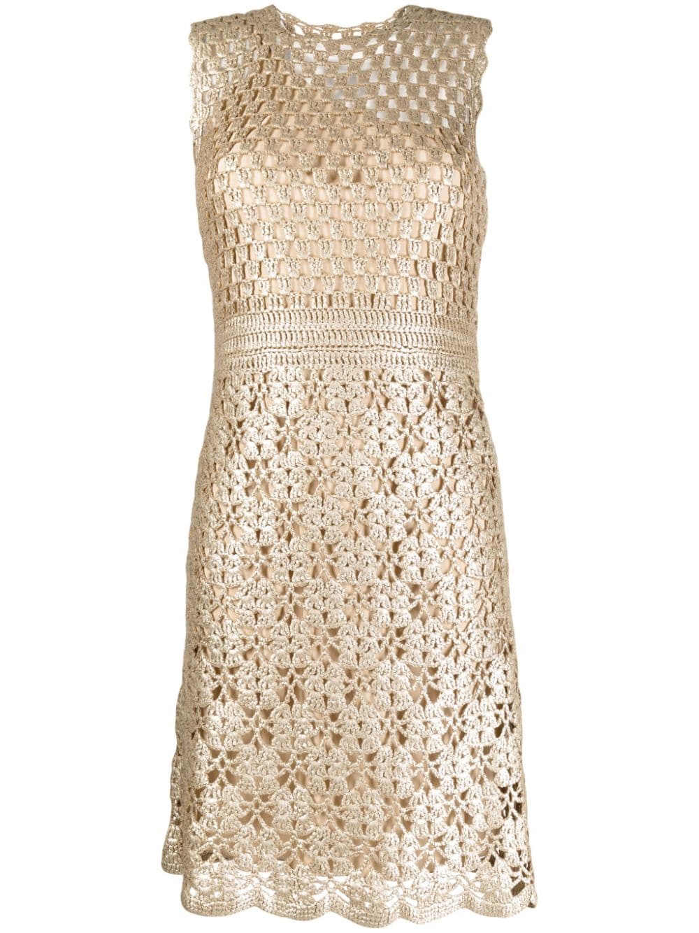 Prada Pre-Owned crochet-knit sleeveless dress - Gold