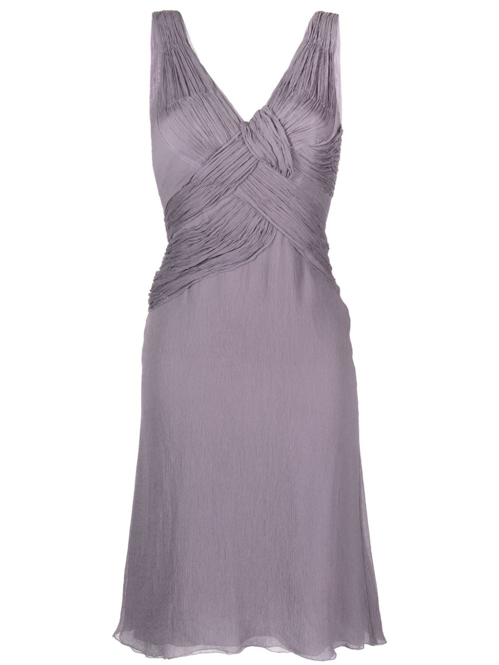 Prada Pre-Owned crossover sleeveless silk dress - Purple