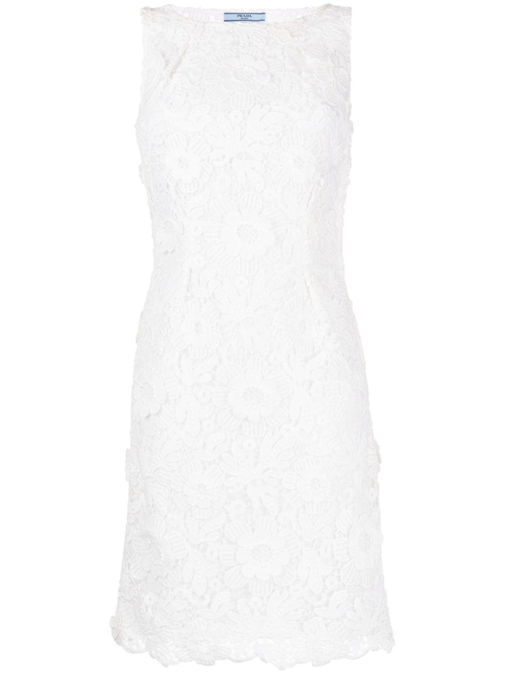 Prada Pre-Owned floral broderie anglaise dress - White