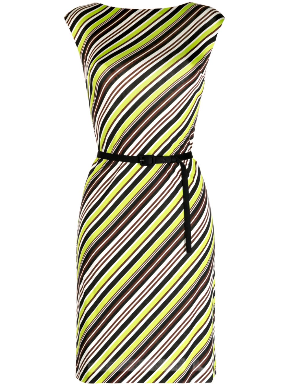 Prada Pre-Owned striped silk dress - Black