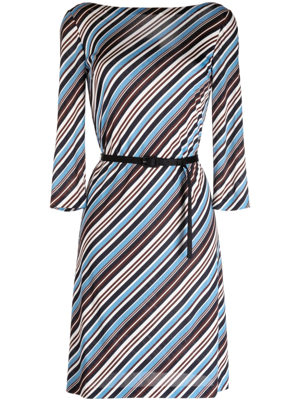 Prada Pre-Owned striped silk dress - Blue