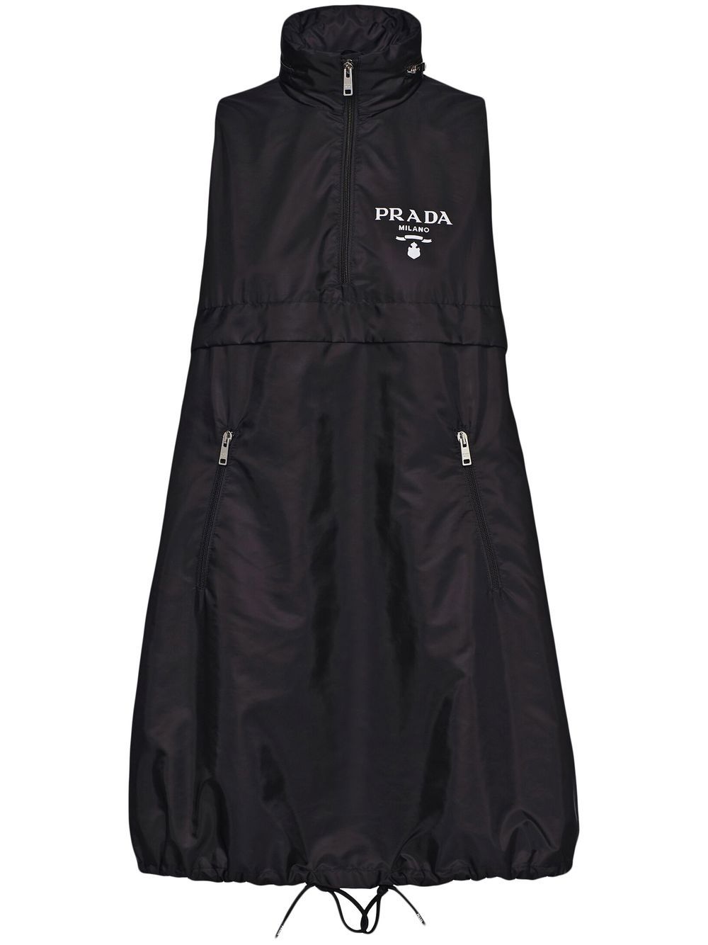 Prada Re-Nylon zip-up mini dress - Black