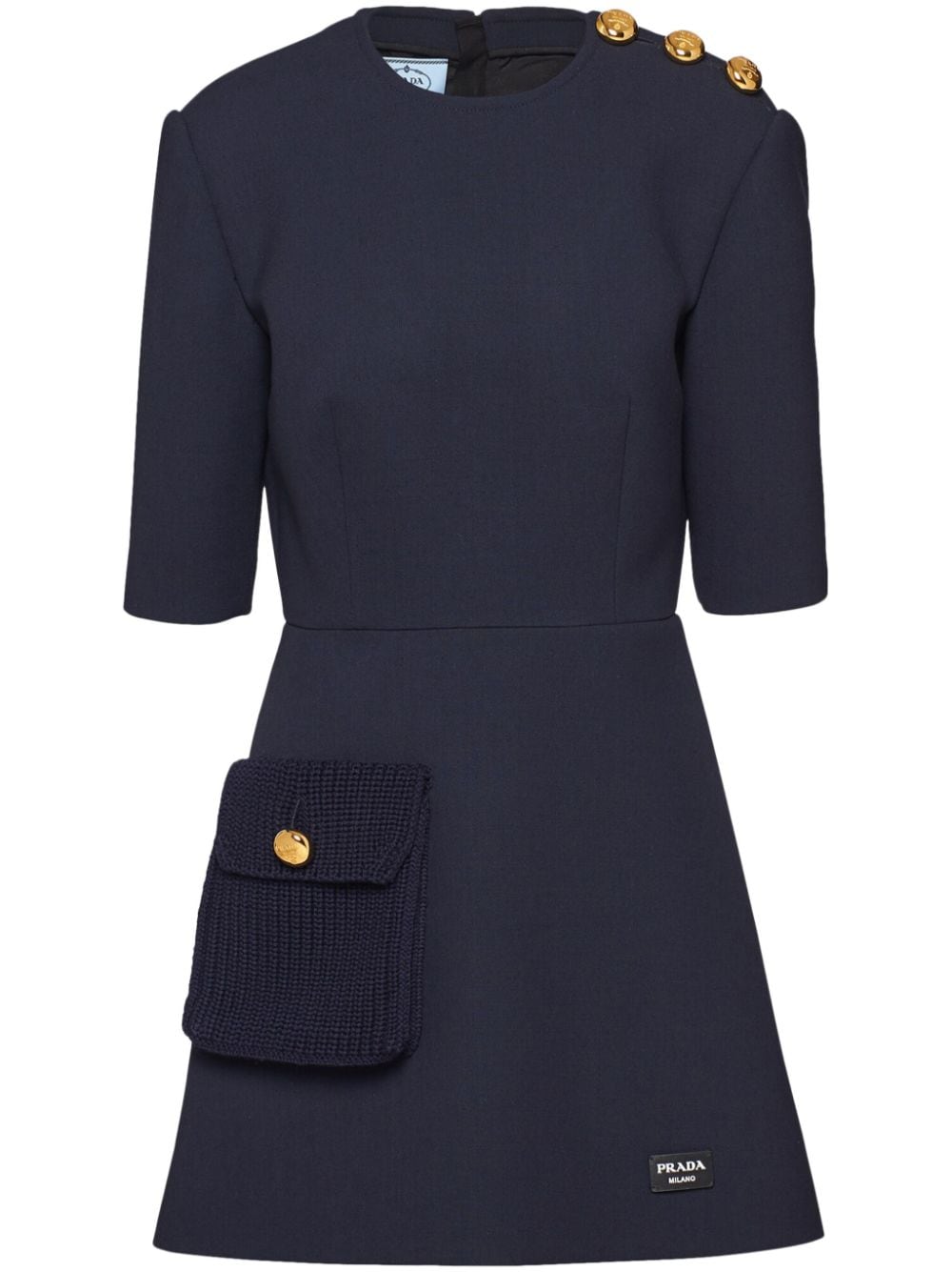 Prada button-detailed A-line dress - Blue