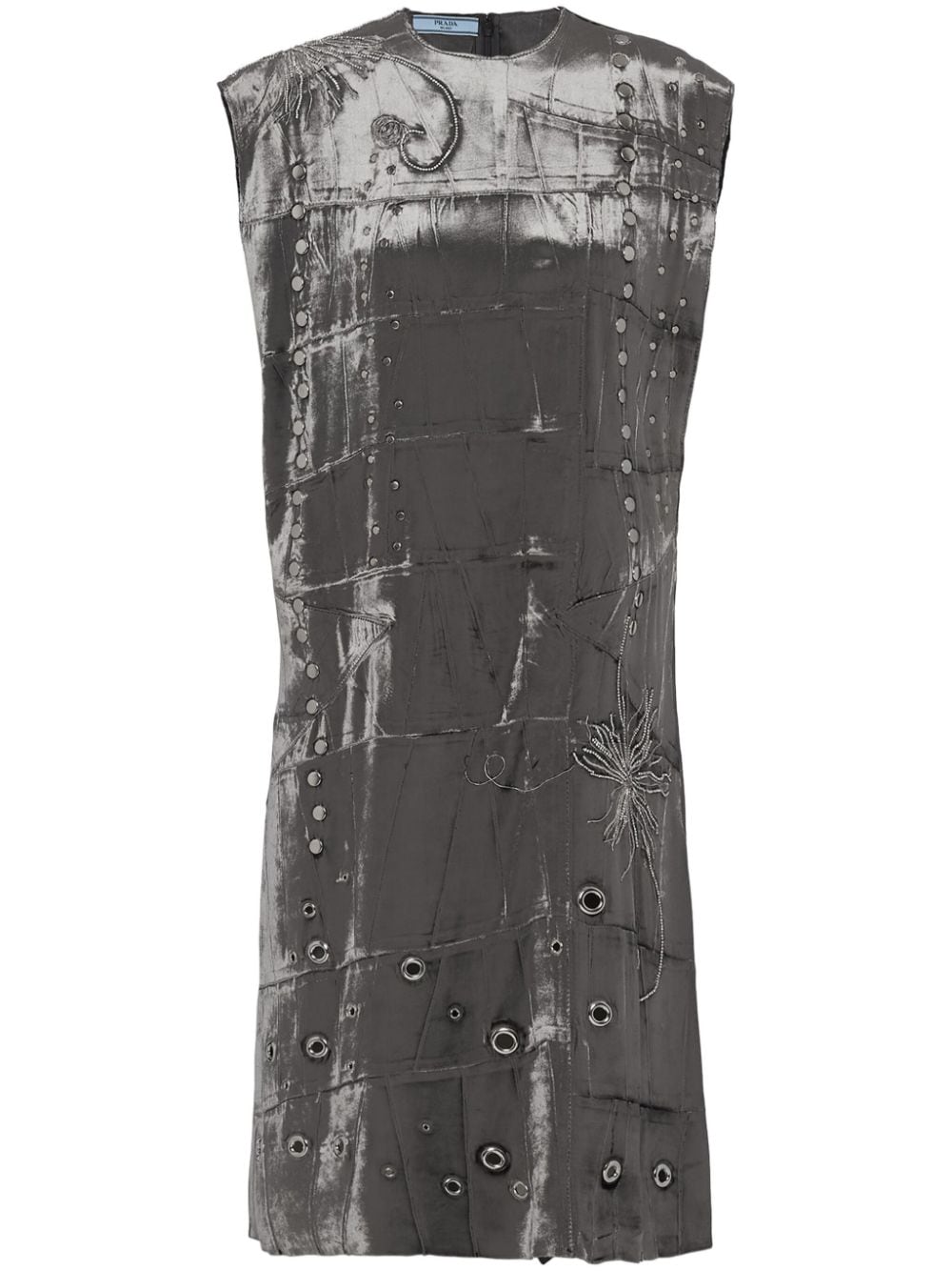 Prada embroidered velvet dress - Grey