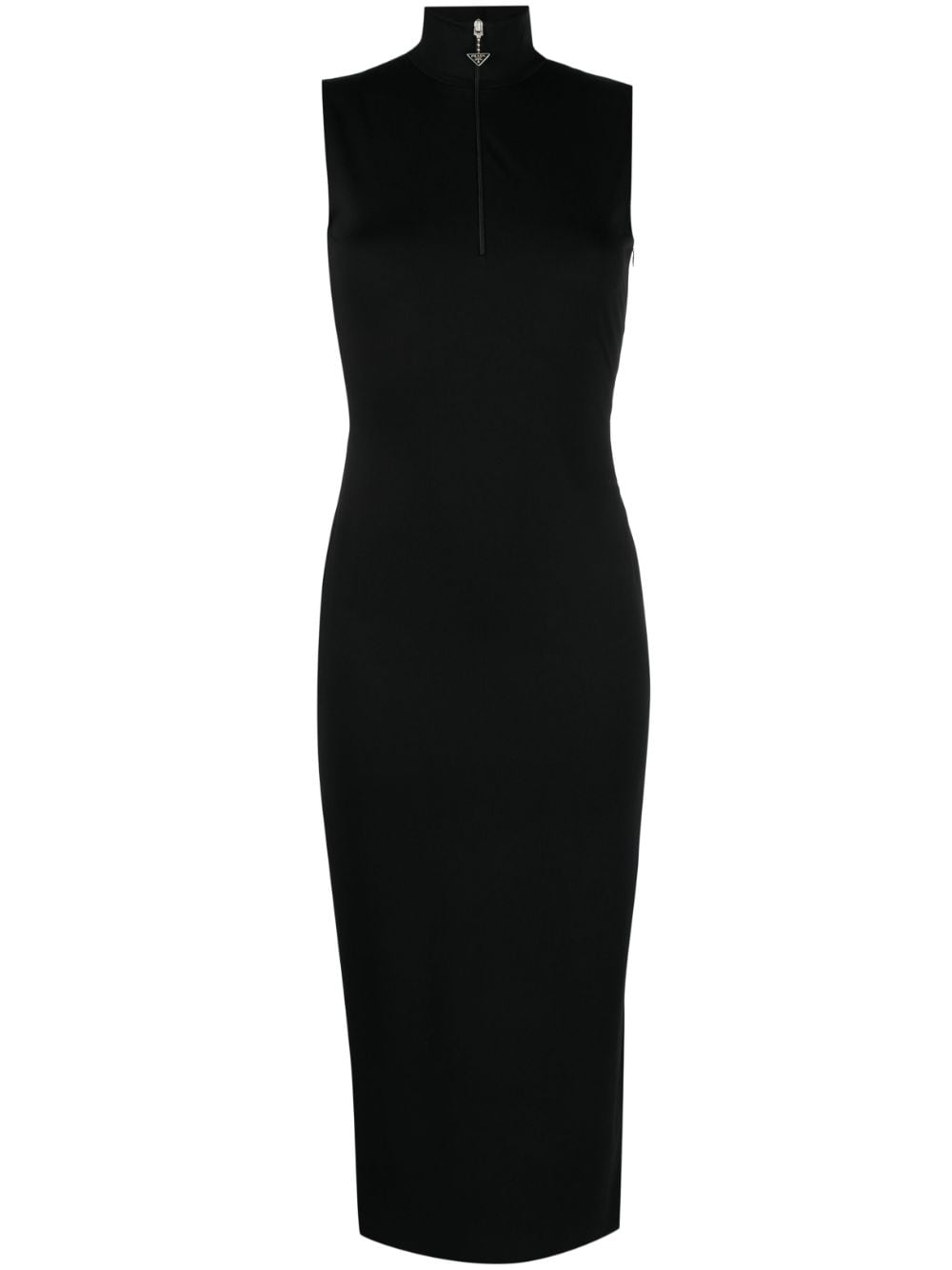 Prada high-neck sleeveless midi dress - Black