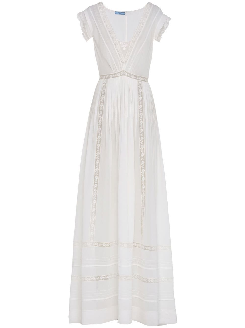 Prada long georgette dress - White