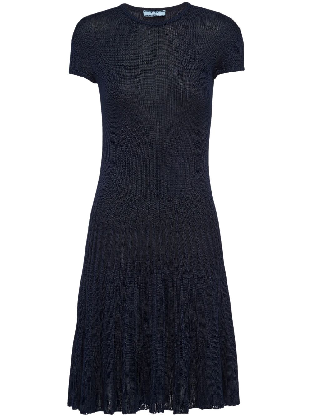 Prada short-sleeve silk knitted dress - Blue