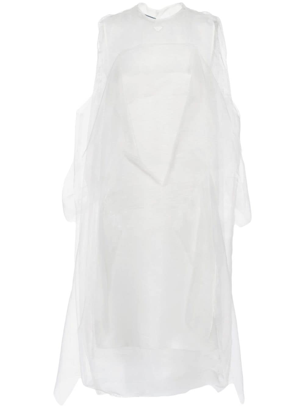 Prada technical voile dress - White