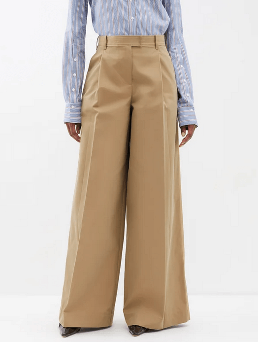 Erdem High-rise cotton-twill wide-leg trousers £695