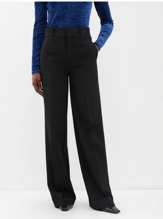 spring summer fashion trends FRAME High-rise twill wide-leg trousers £435