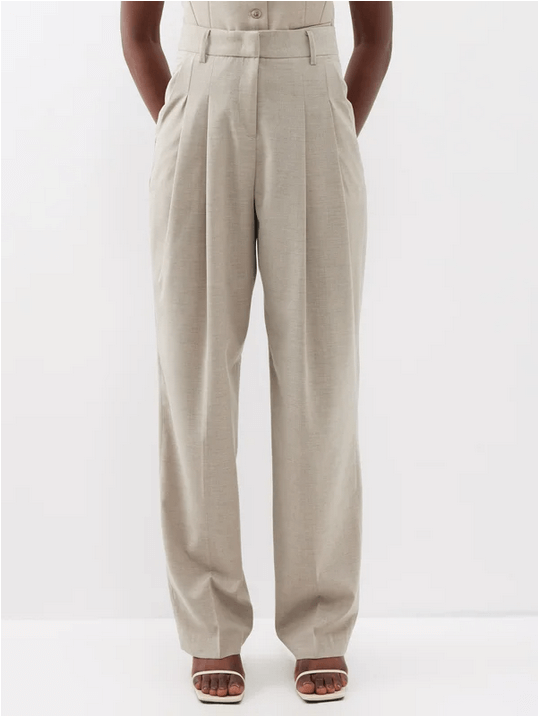 spring summer fashion trends The Frankie Shop Gelso pleated tailored trousers £150