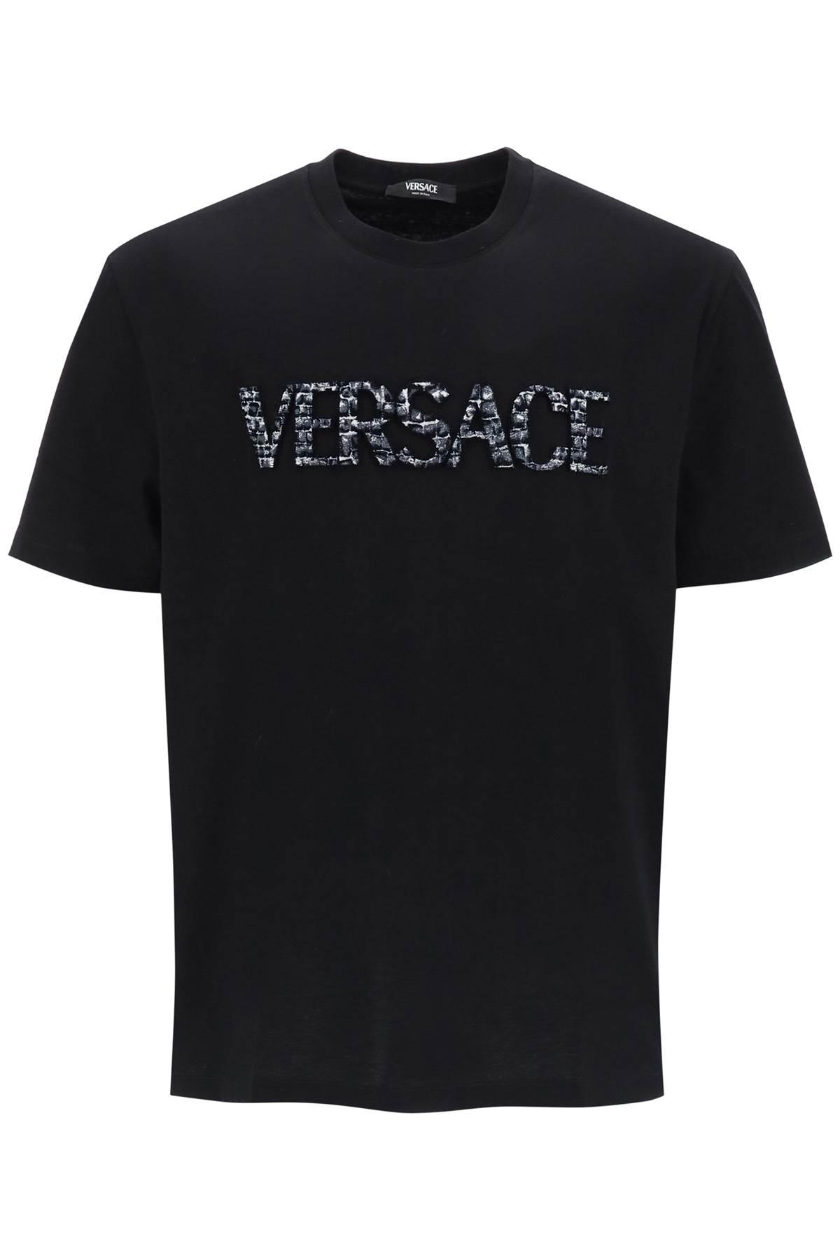 VERSACE Croco-effect logo T-shirt