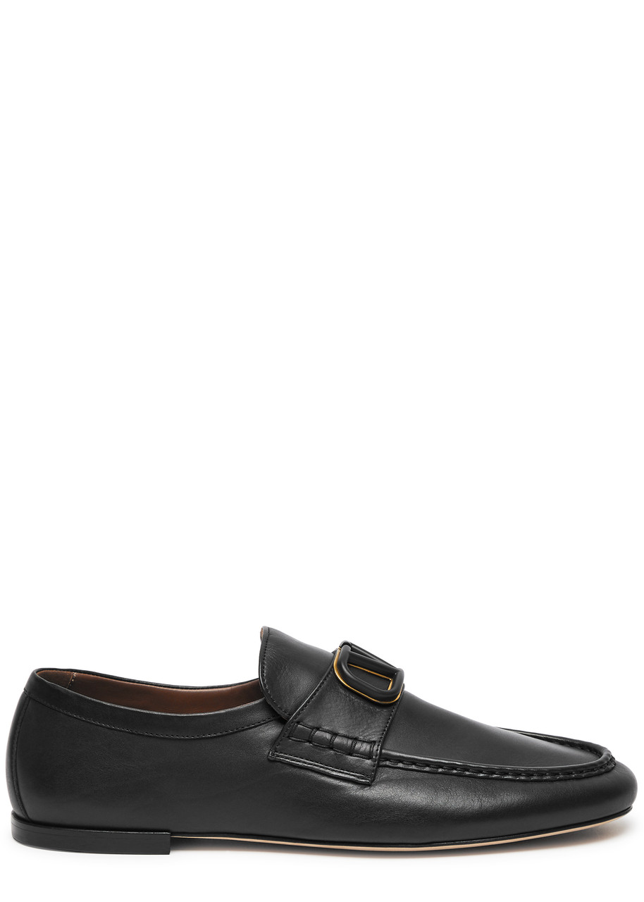 Valentino Garavani VLogo Leather Loafers - Black - 43 (IT43 / UK9)