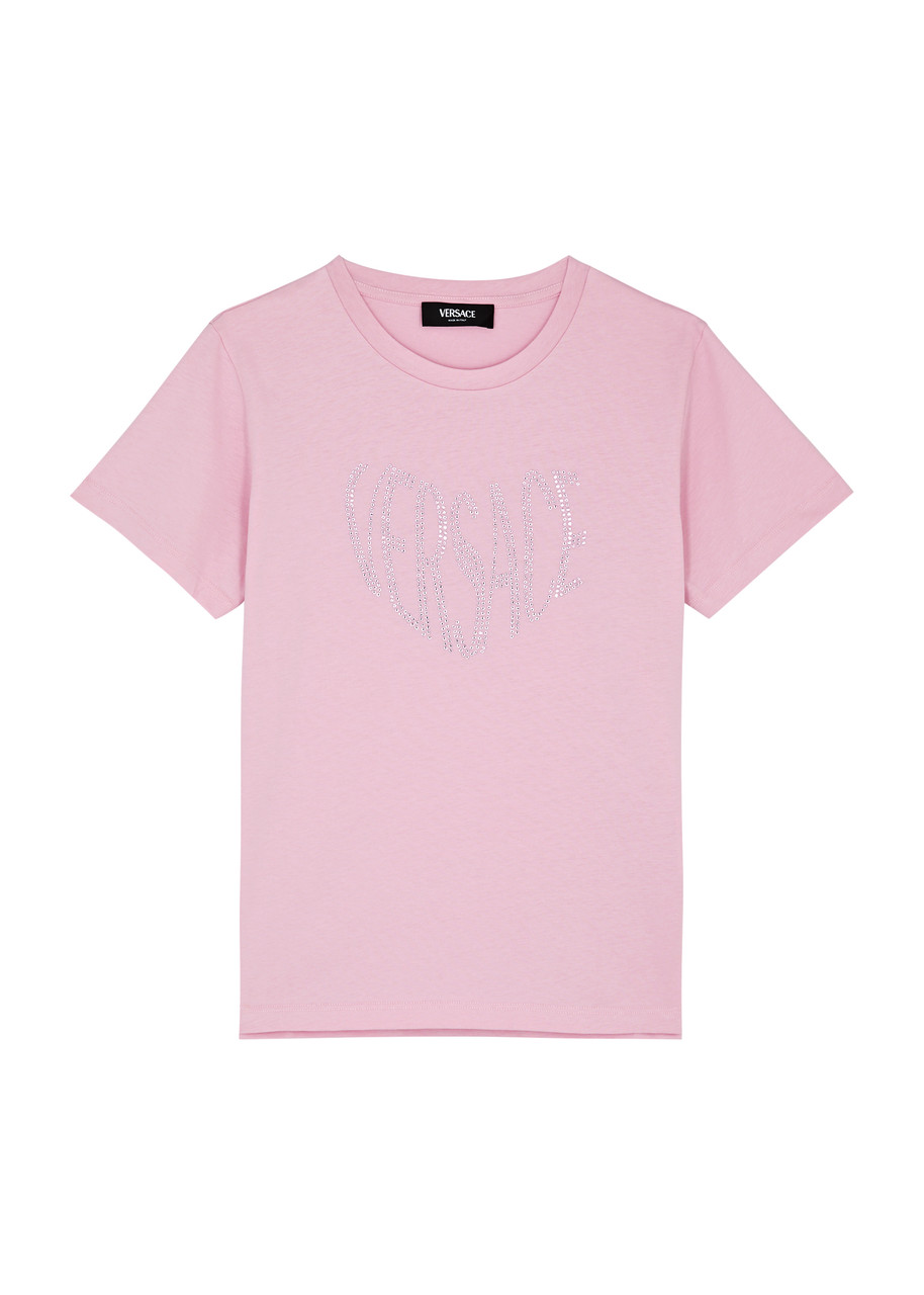 Versace Kids Logo-embellished Cotton T-shirt (8-14 Years) - Pink Light - 14YR (14 Years)