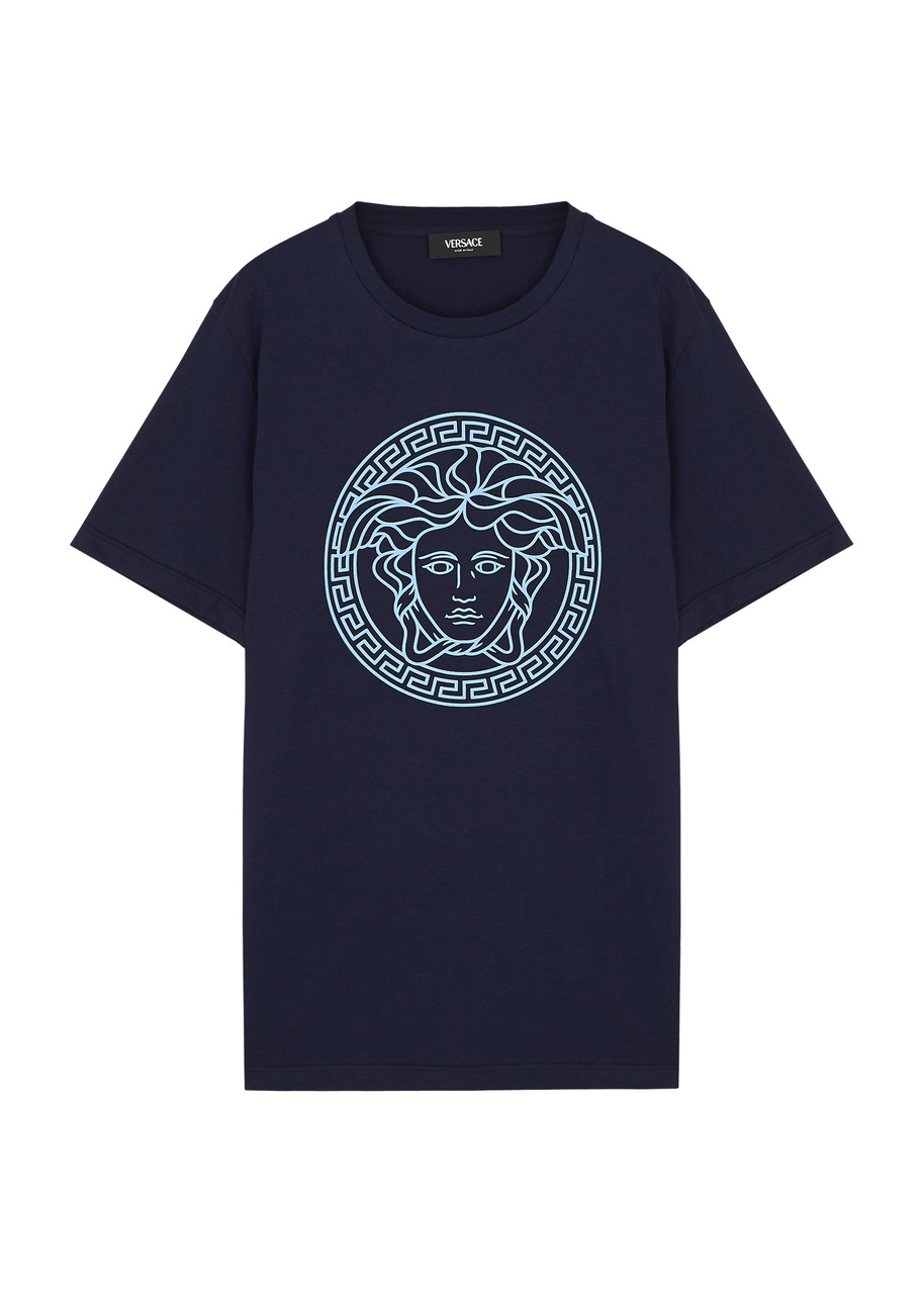 Versace Kids Logo-print Cotton T-shirt (8-14 Years) - Navy - 08YR (8 Years)