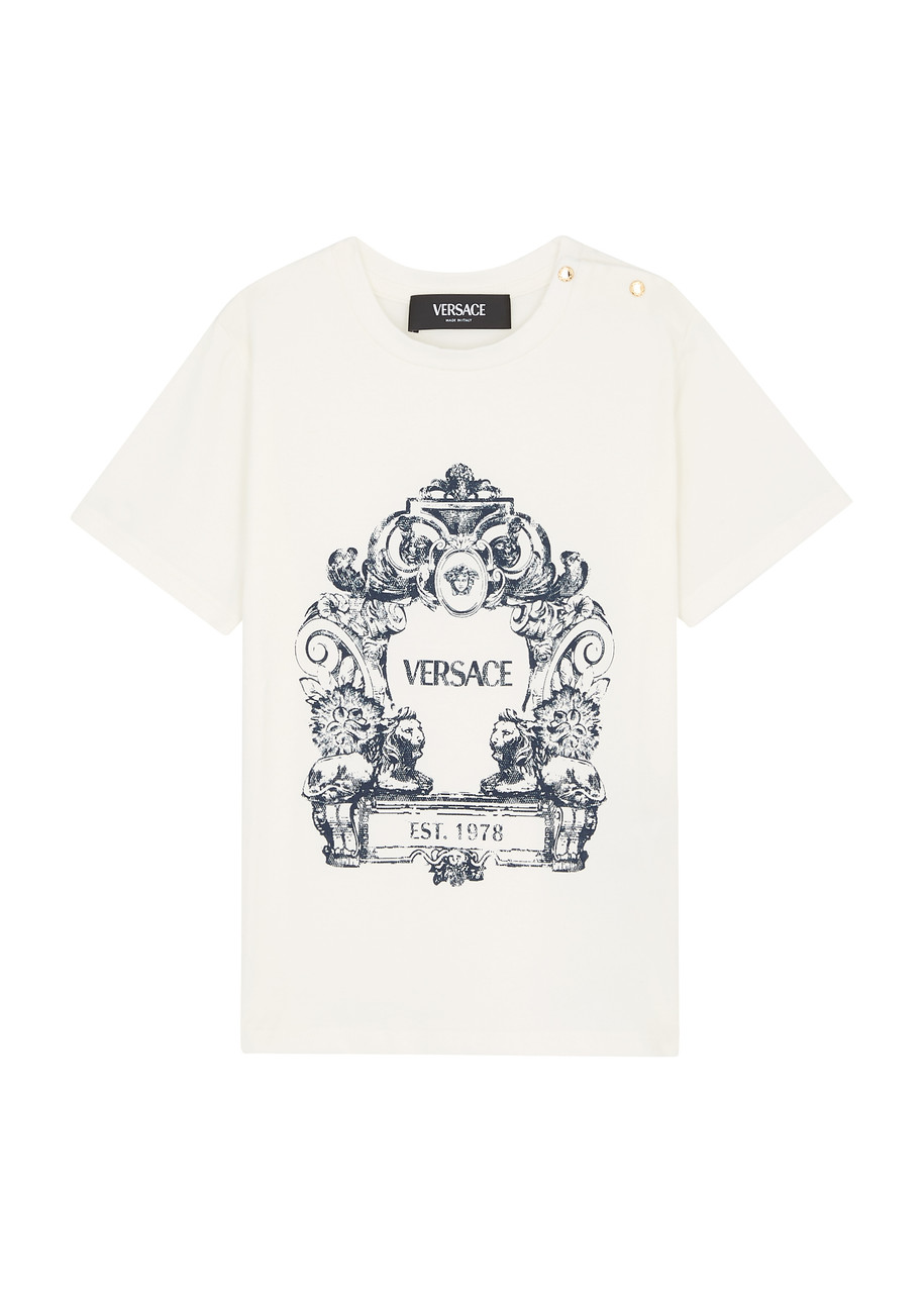 Versace Kids Logo-print Cotton T-shirt - White - 18/24M (18 Months)