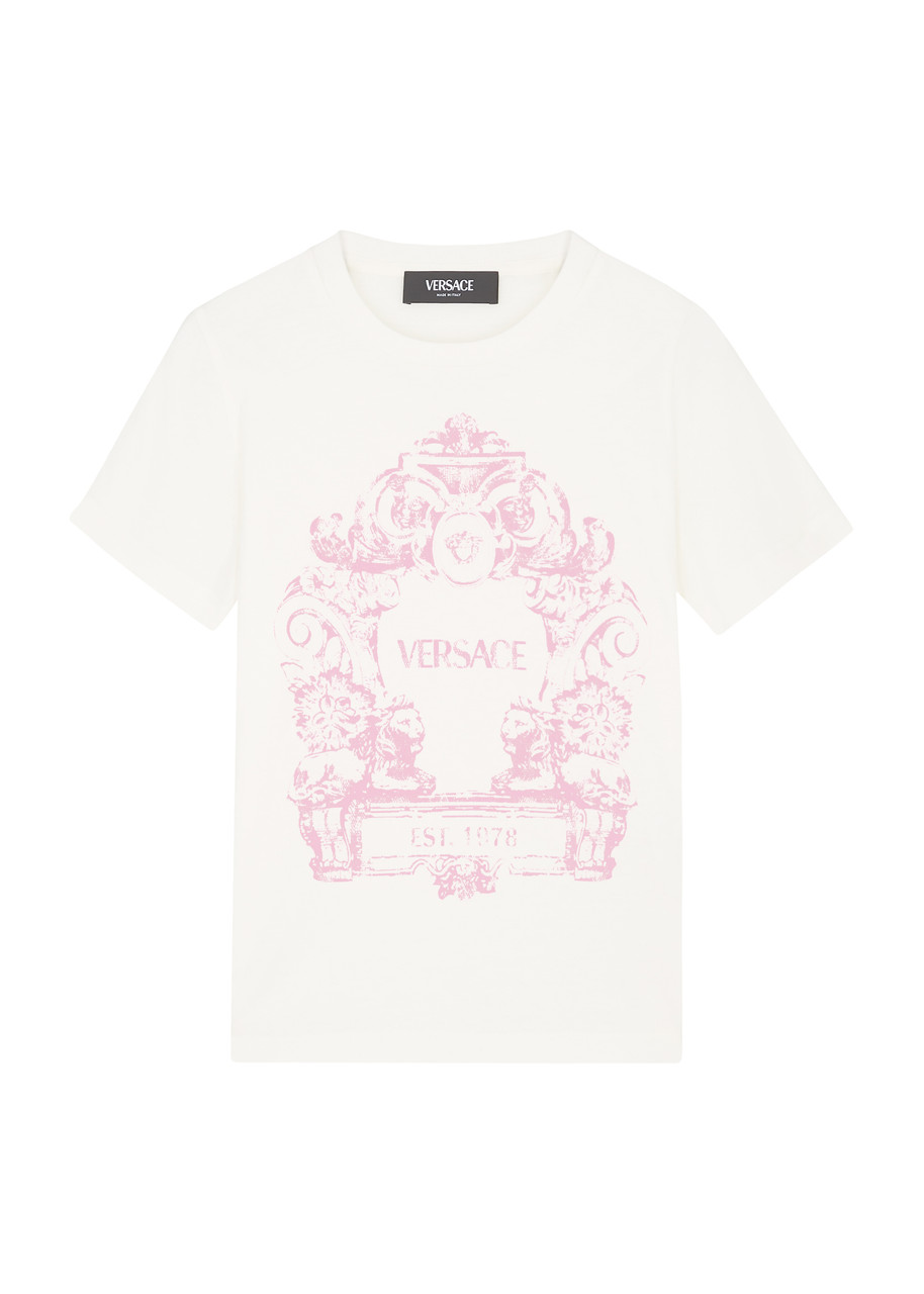 Versace Kids Printed Cotton T-shirt (4-6 Years) - White - 06YR (6 Years)
