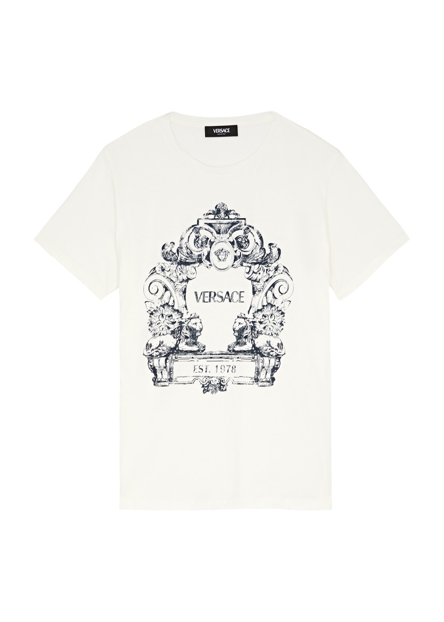 Versace Kids Printed Cotton T-shirt (8-14 Years) - White - 10YR (10 Years)