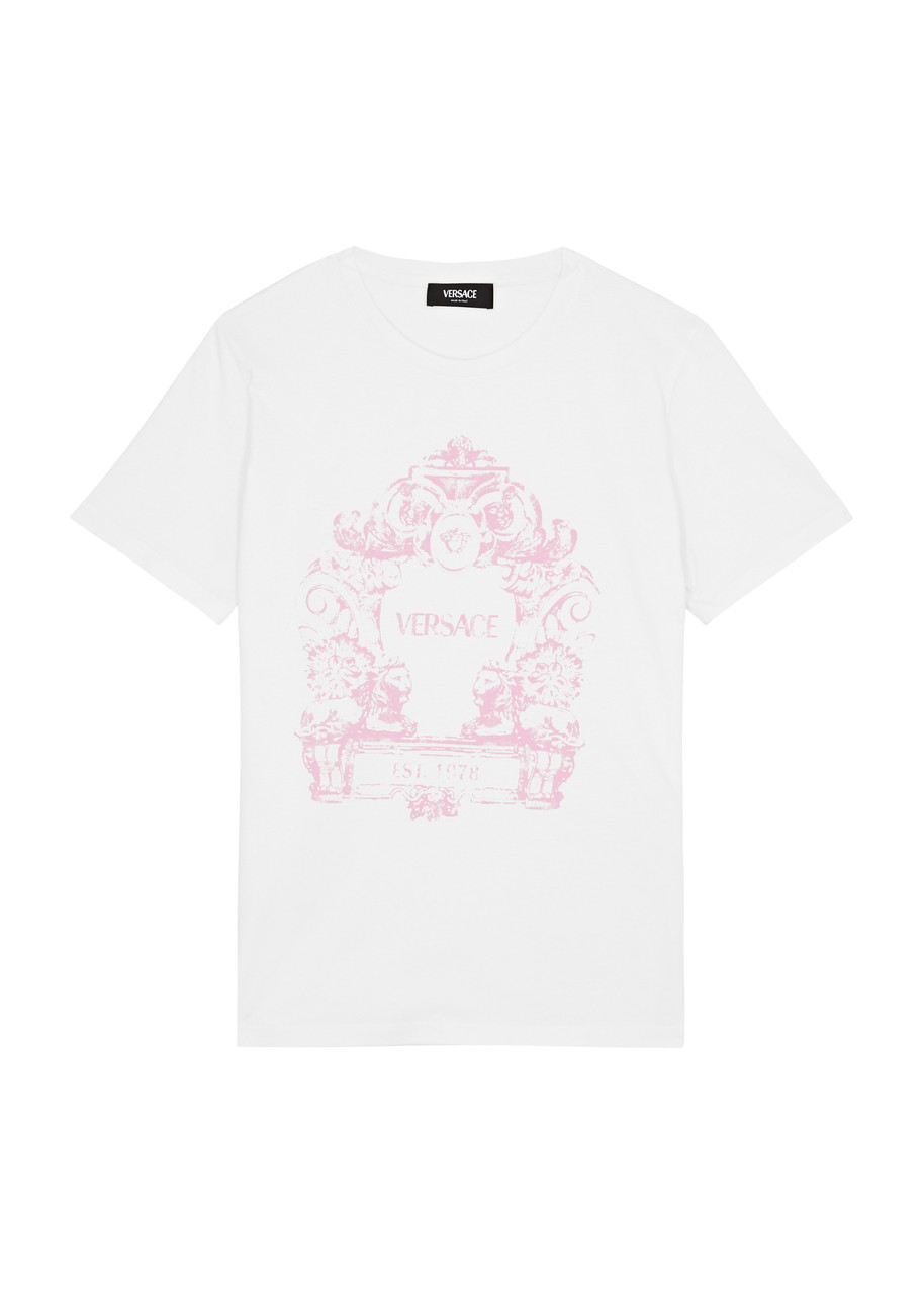 Versace Kids Printed Cotton T-shirt (8-14 Years) - White - 12YR (12 Years)