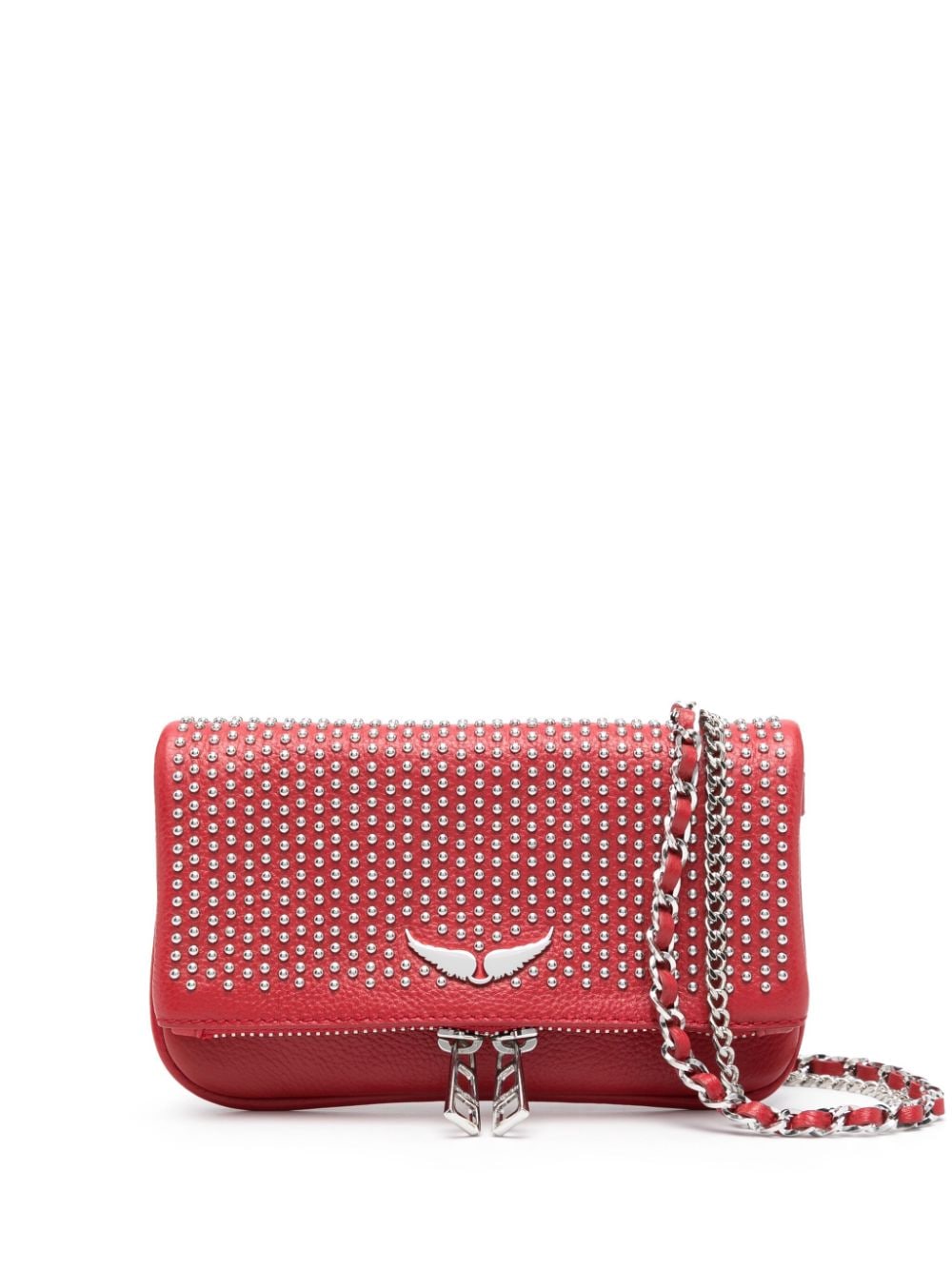 Zadig&Voltaire Rock Nano leather clutch bag - Red