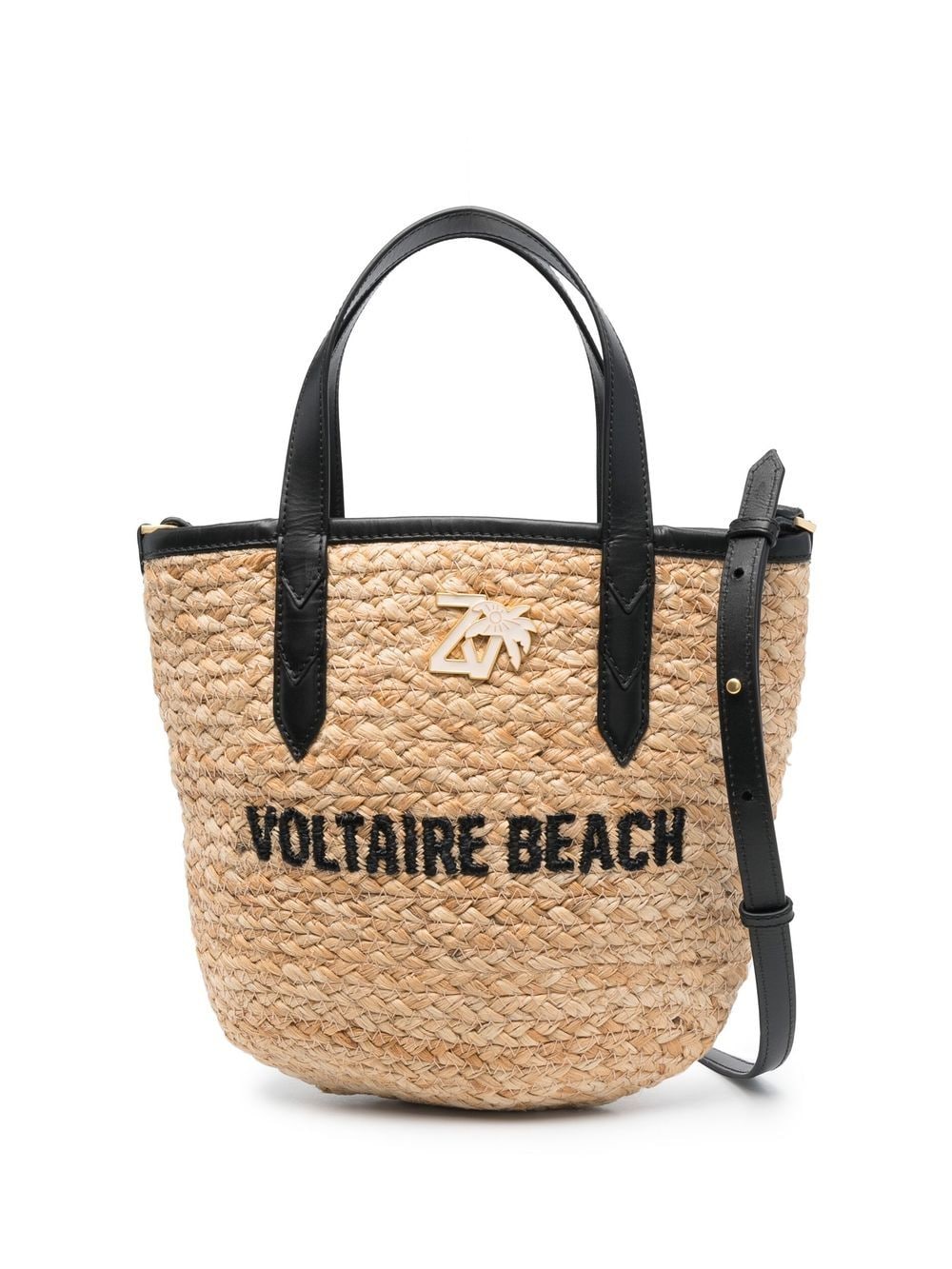 Zadig&Voltaire embroidered-logo raffia beach bag - Neutrals