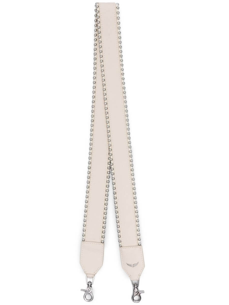 Zadig&Voltaire logo-plaque leather bag strap - Neutrals