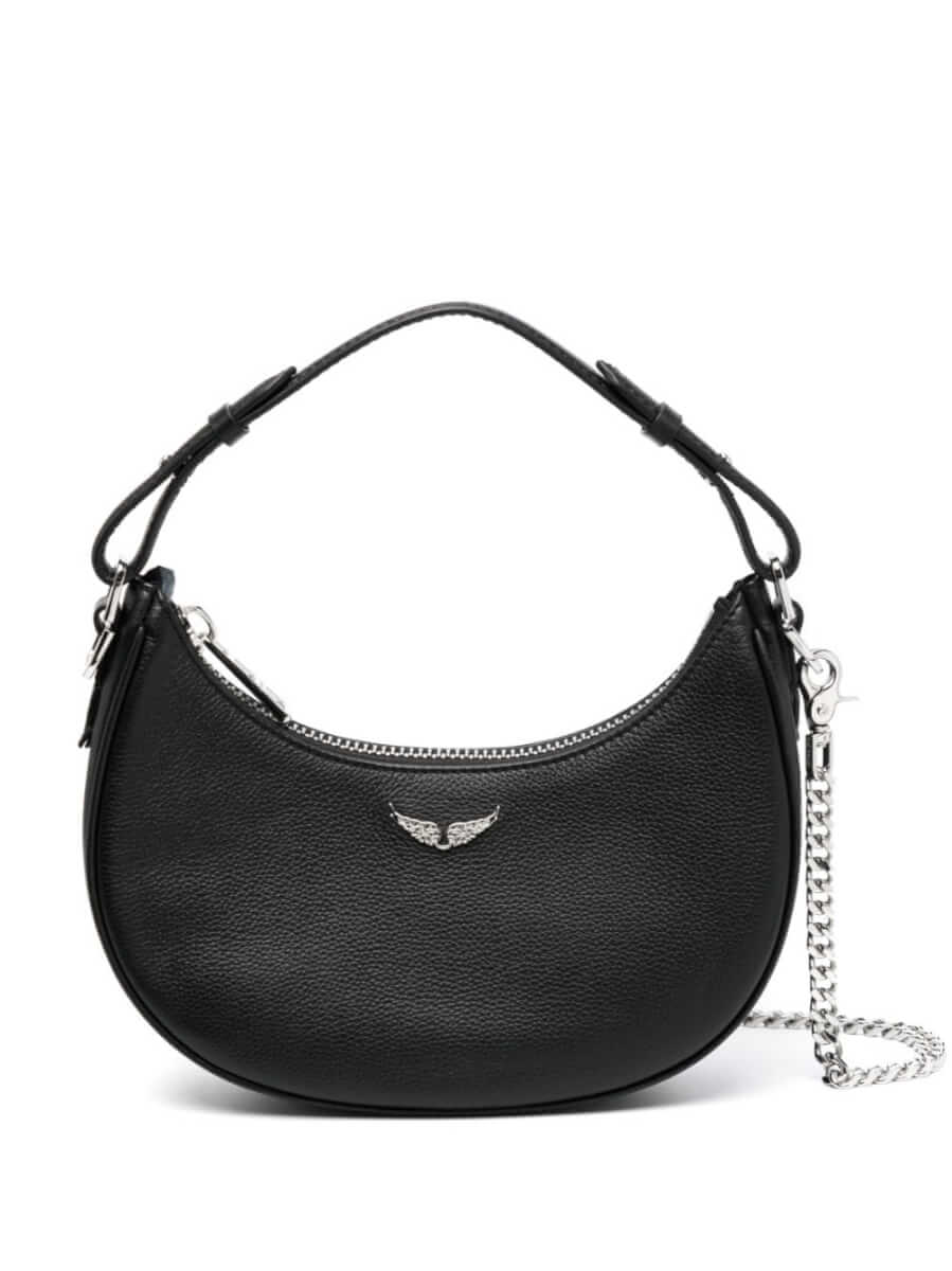 Zadig&Voltaire logo-plaque leather crossbody bag - Black