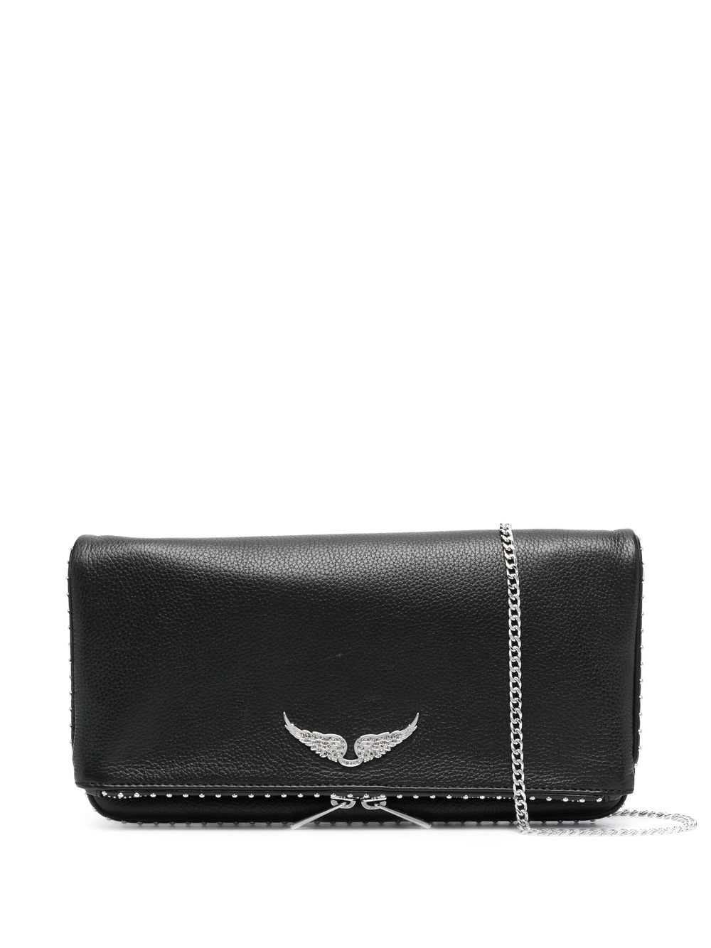 Zadig&Voltaire logo-plaque stud-embellished shoulder bag - Black