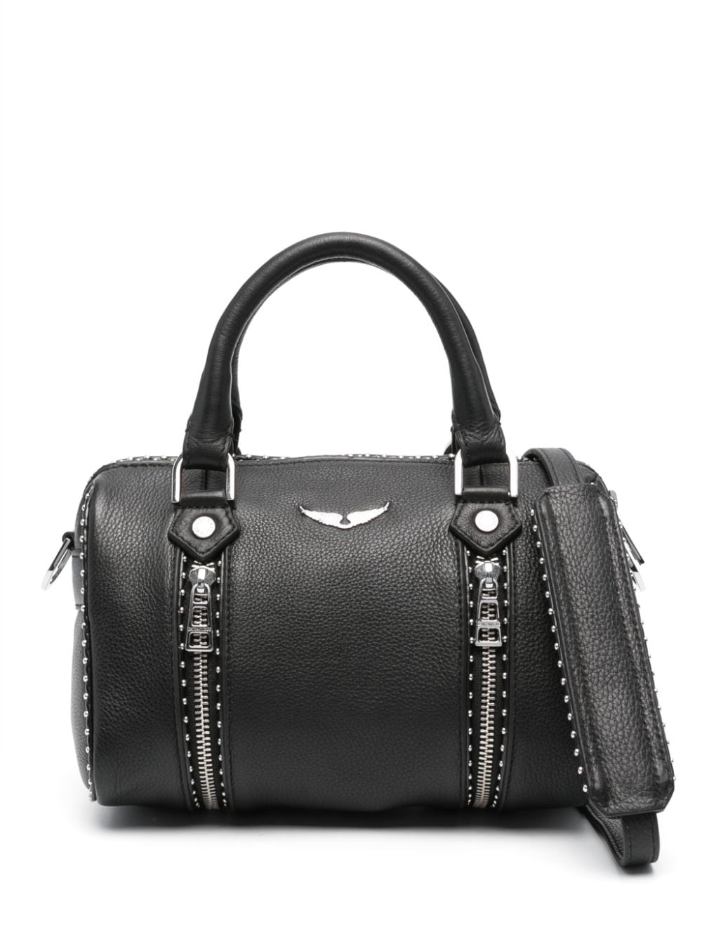 Zadig&Voltaire small logo leather tote bag - Black