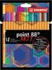 Stabilo Point 88 Assorted Colours Card Wallet Of 18