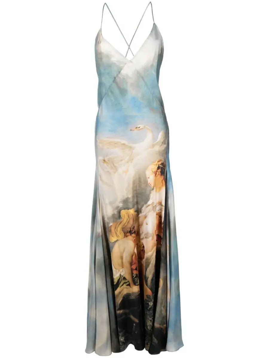 Roberto Cavalli painterly-print silk maxi dress £3,150