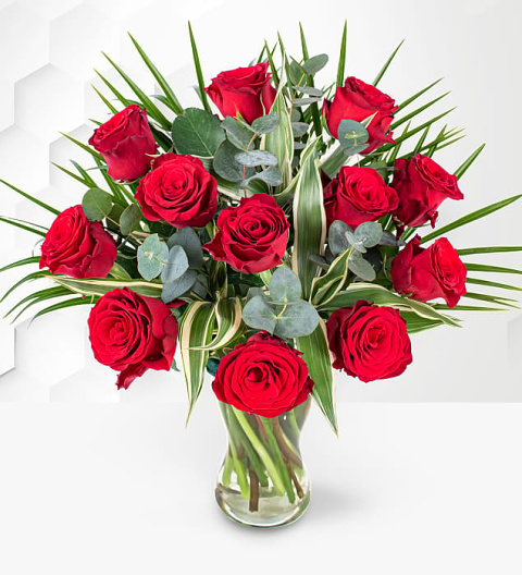 12 Red Roses - Valentine's Flowers - Valentine's Day Flowers - Red Roses - Valentine's Roses - Red Roses Bouquet - Valentine's Day Roses