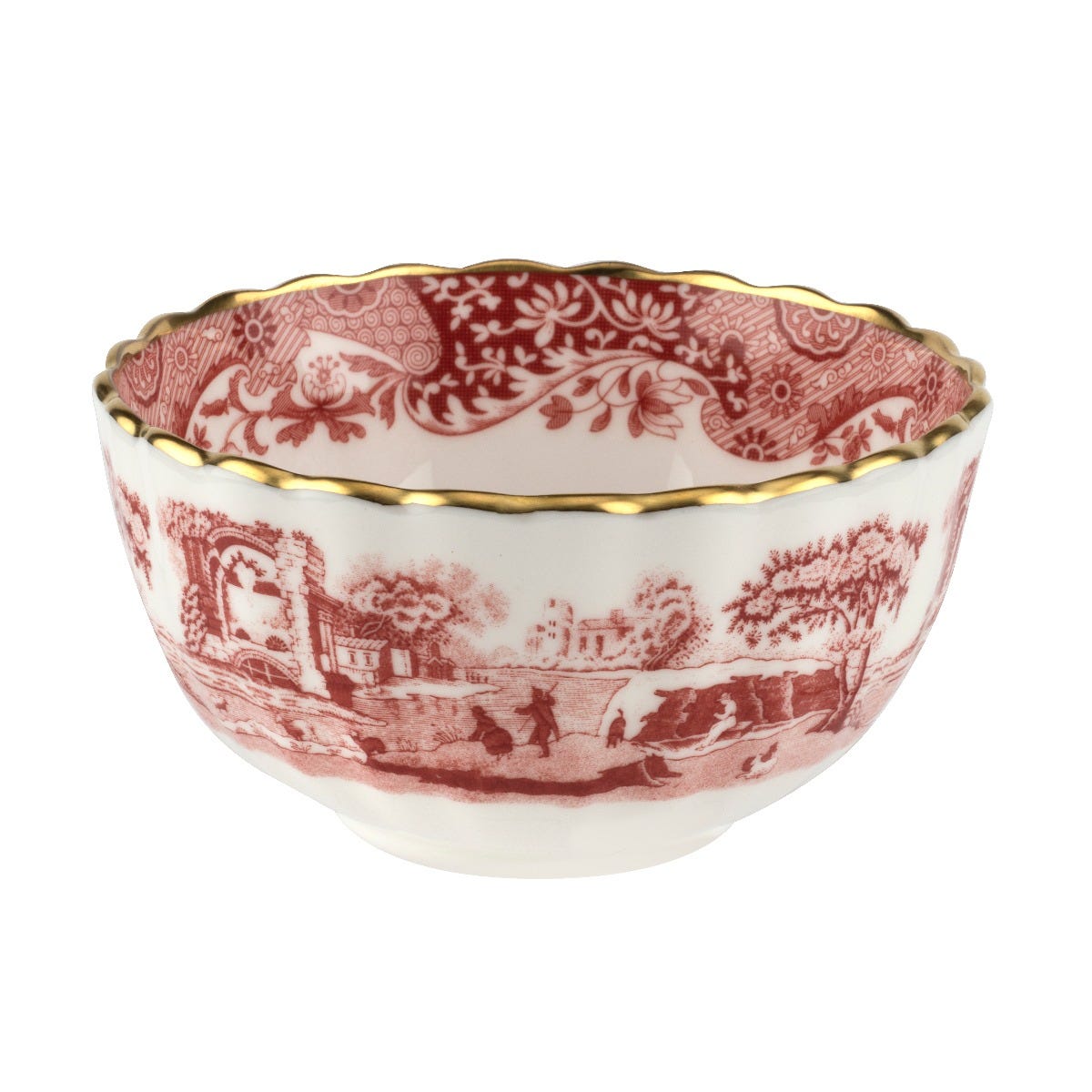 1770 Italian Sugar Bowl, Cranberry, Fine Bone China, Spode