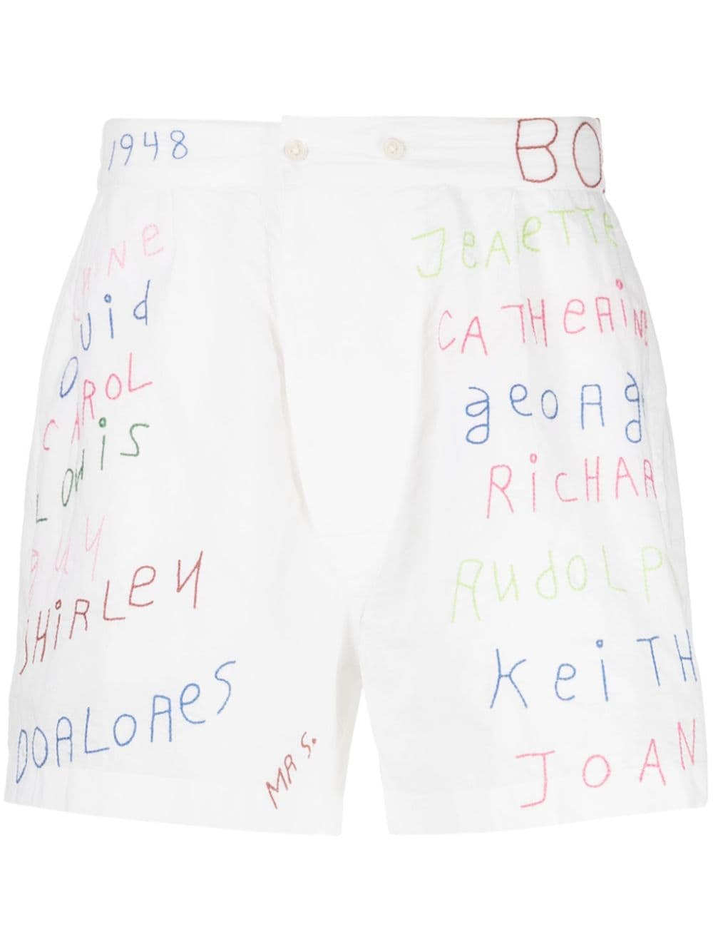 BODE Familial Hall cotton shorts - White