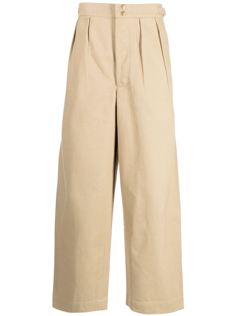 BODE pleat-detailing cotton trousers - Brown