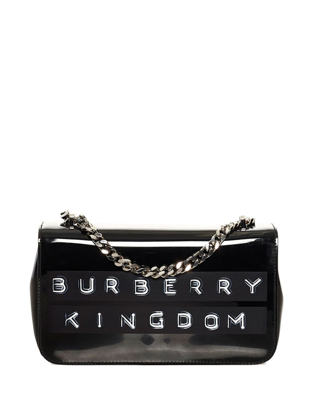 Burberry Pre-Owned Pre-Owned Burberry Patent Kingdom Flap crossbody bag - Black