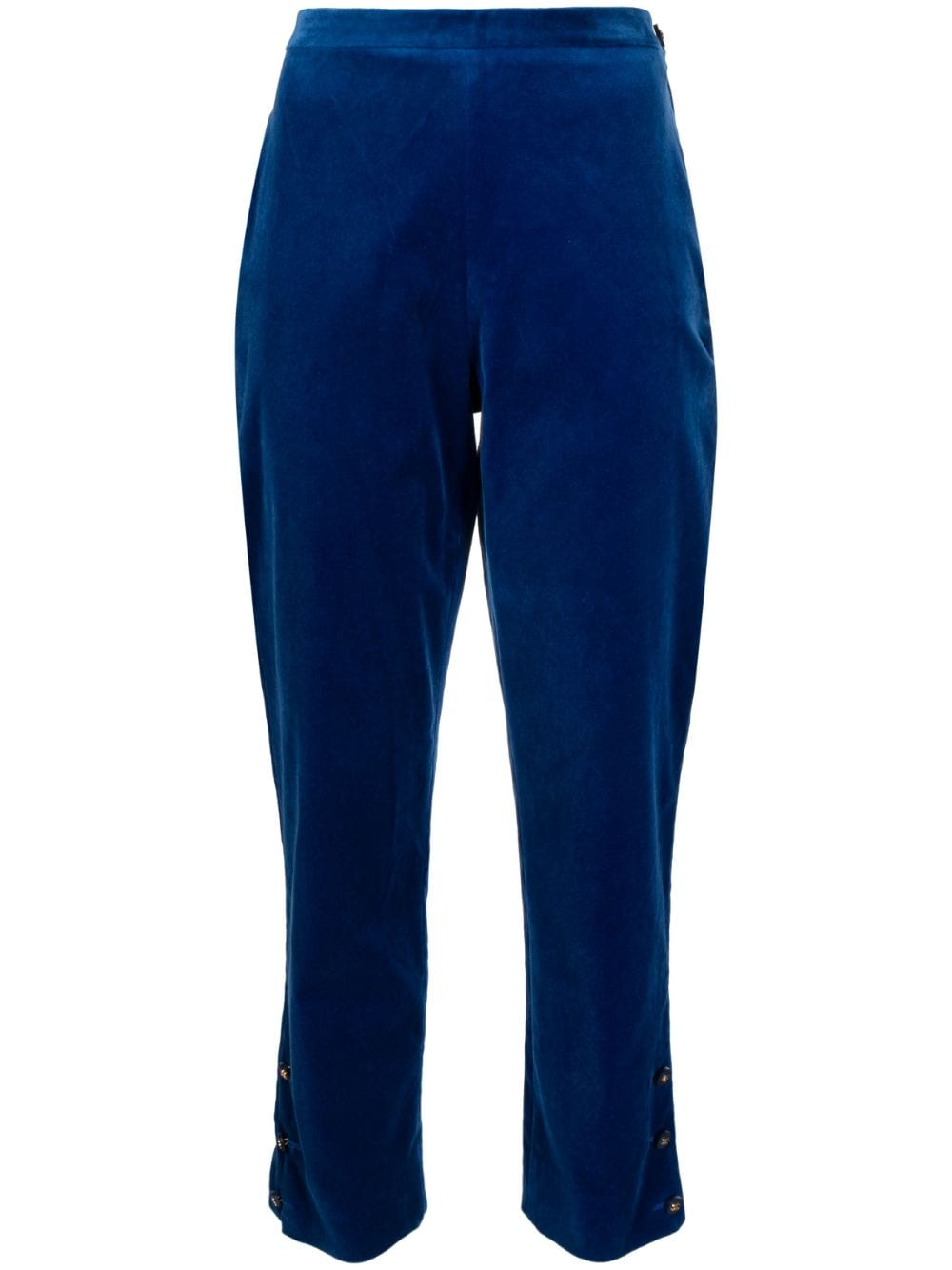 CHANEL Pre-Owned 1990-2000s straight-legged cropped velvet trousers - Blue
