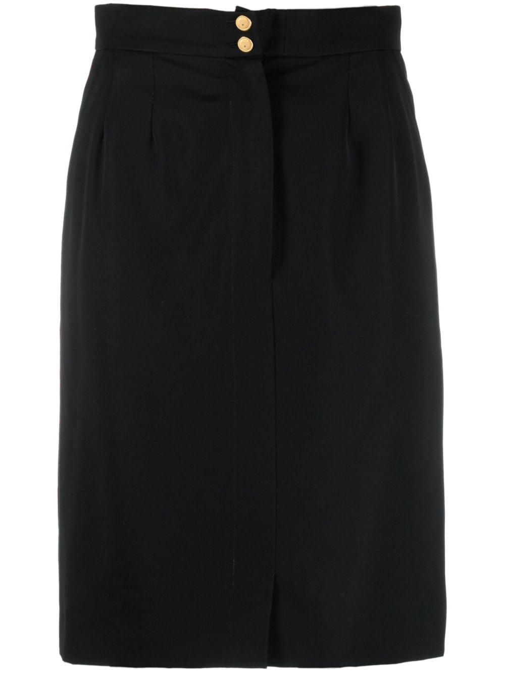 CHANEL Pre-Owned 1990s high-waisted knee-length skirt - Black