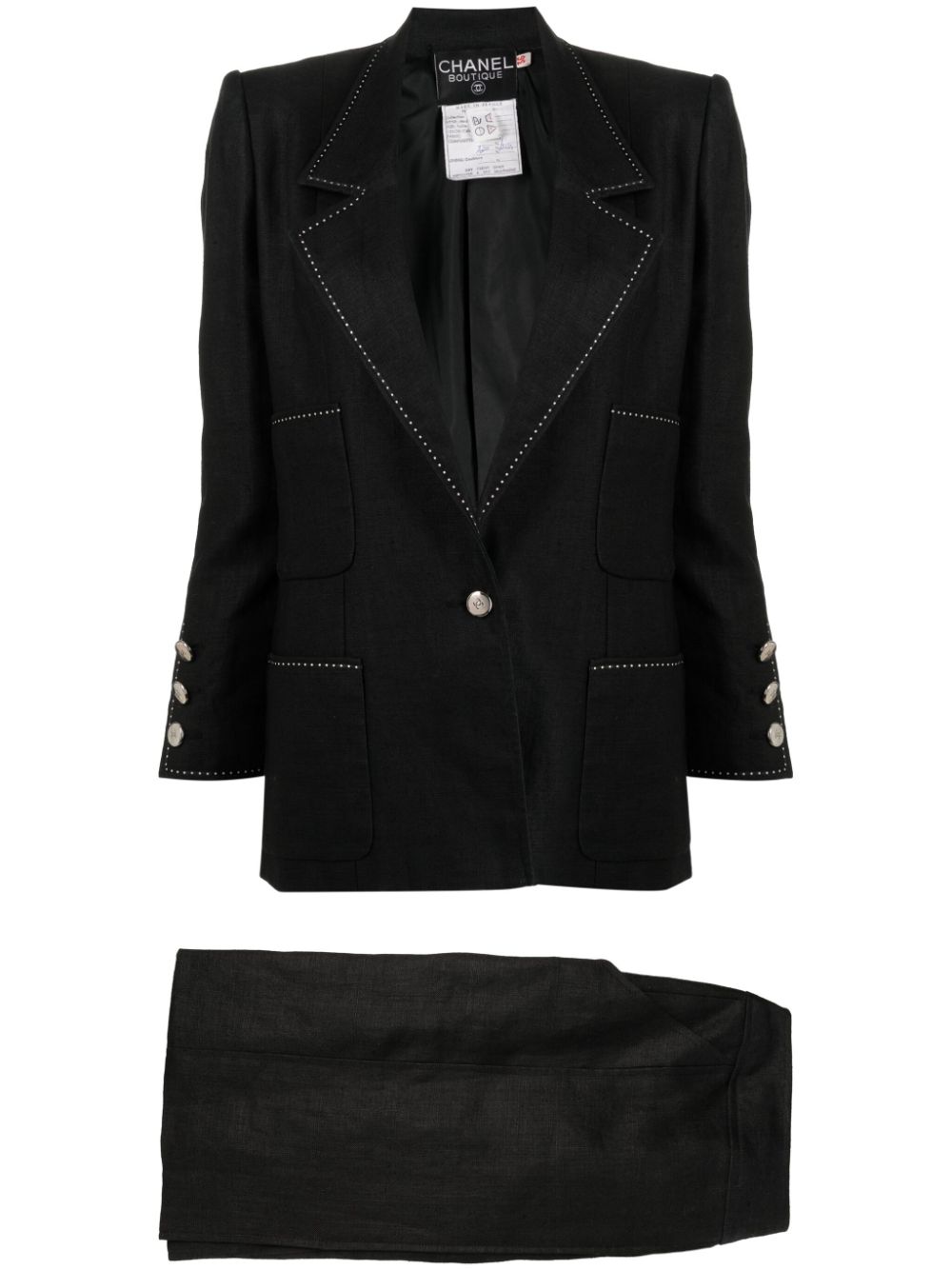 CHANEL Pre-Owned 1990s linen two-piece suit - Black