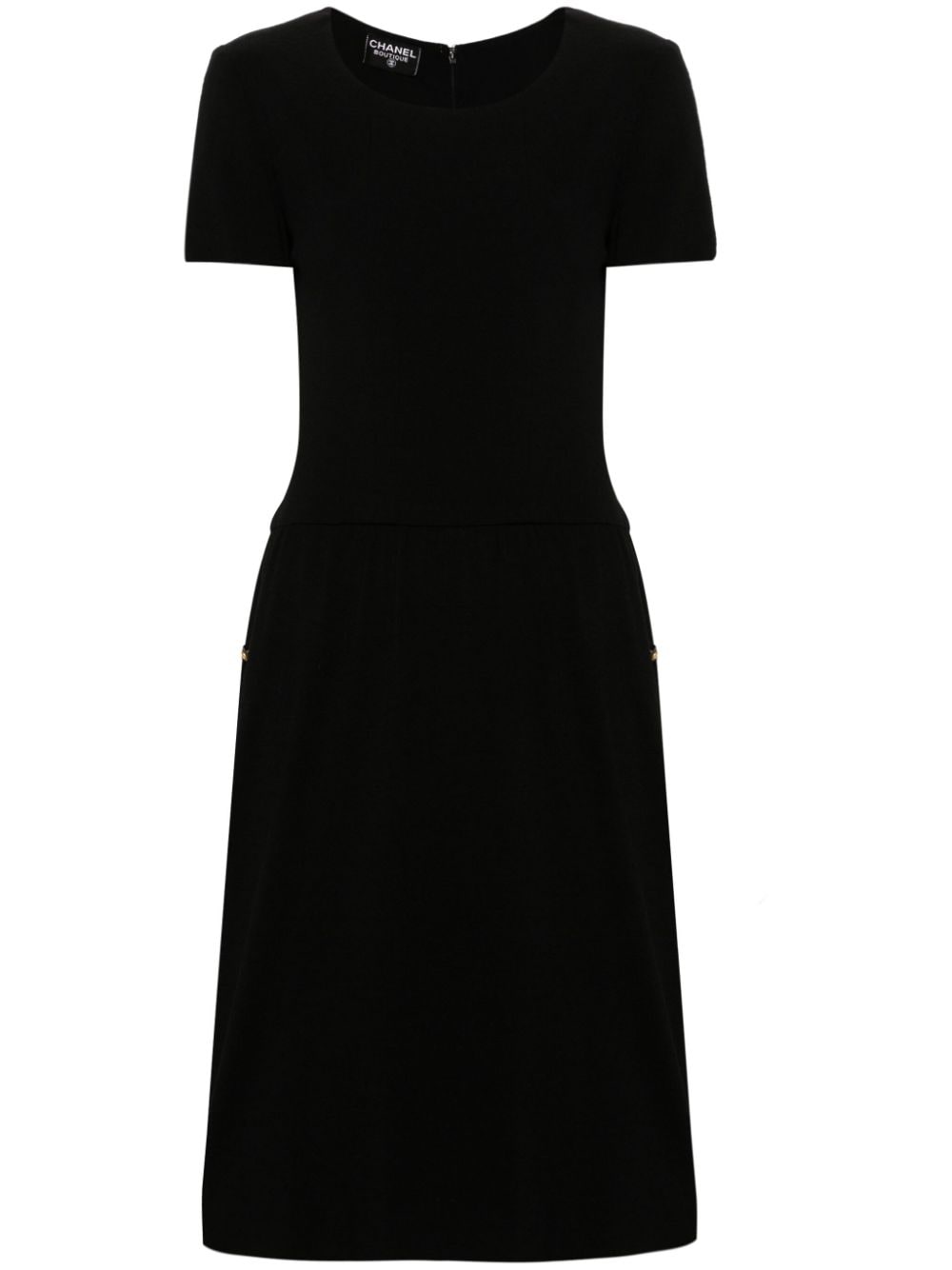 CHANEL Pre-Owned 1990s wool midi dress - Black