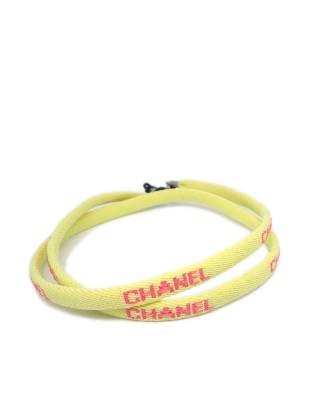 CHANEL Pre-Owned 2000 logo-embroidered sunglasses strap - Yellow