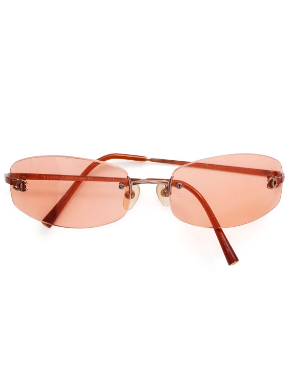 CHANEL Pre-Owned 2000s CC rimless sunglasses - Orange