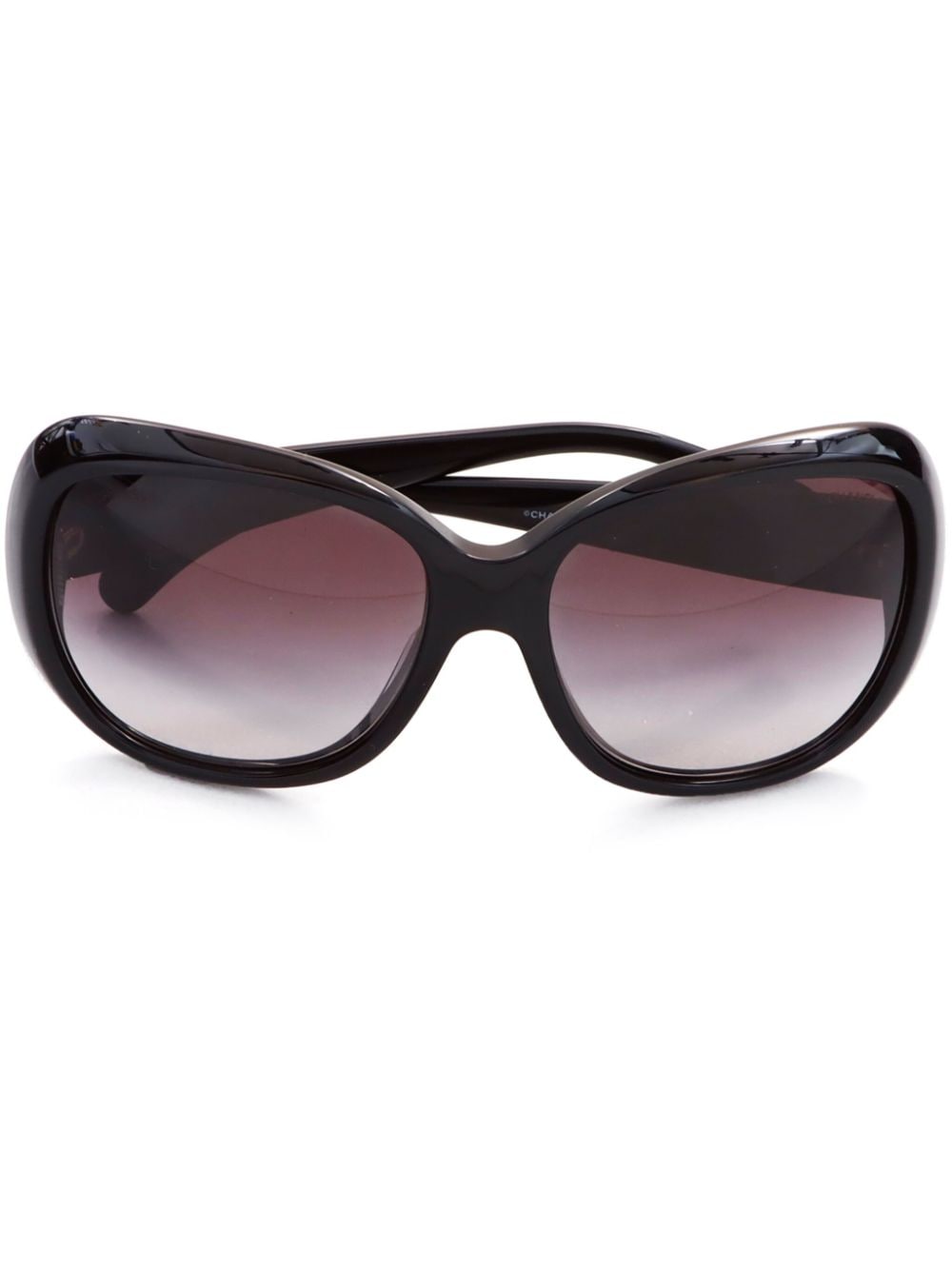 CHANEL Pre-Owned 2000s Camélia oversize-frame sunglasses - Black