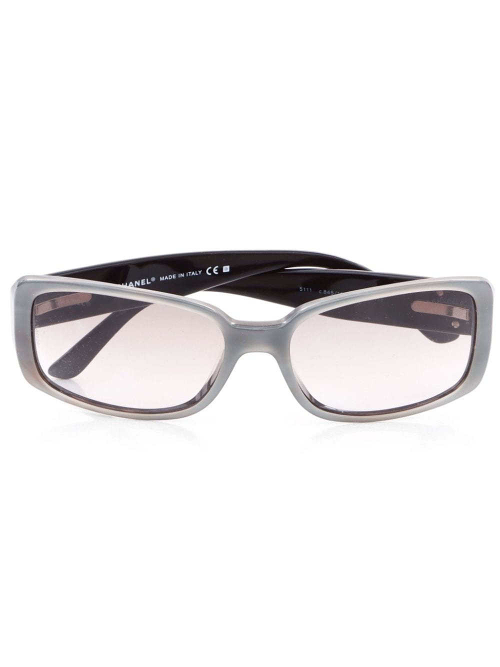 CHANEL Pre-Owned 2000s Camélia rectangle-frame sunglasses - Grey