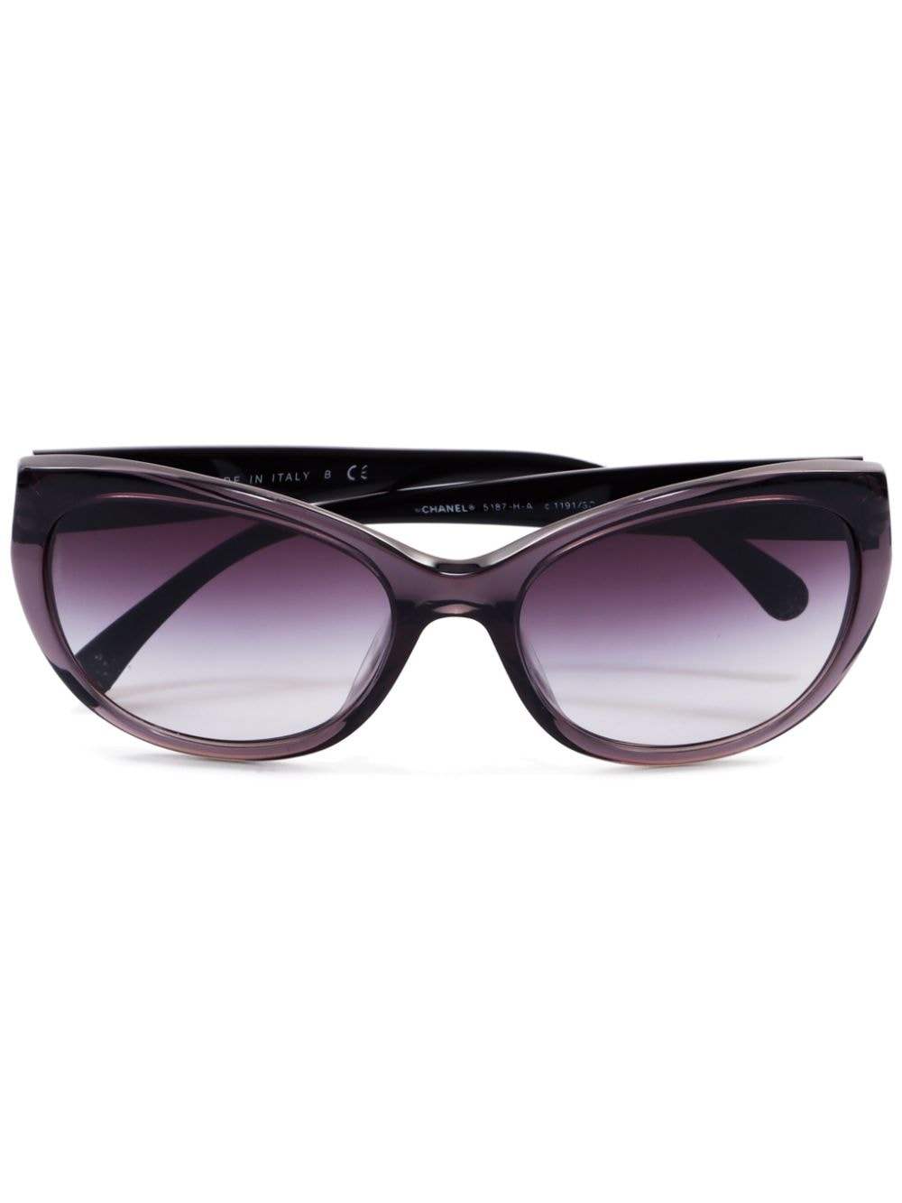 CHANEL Pre-Owned 2000s Camellia cat eye-frame sunglasses - Black