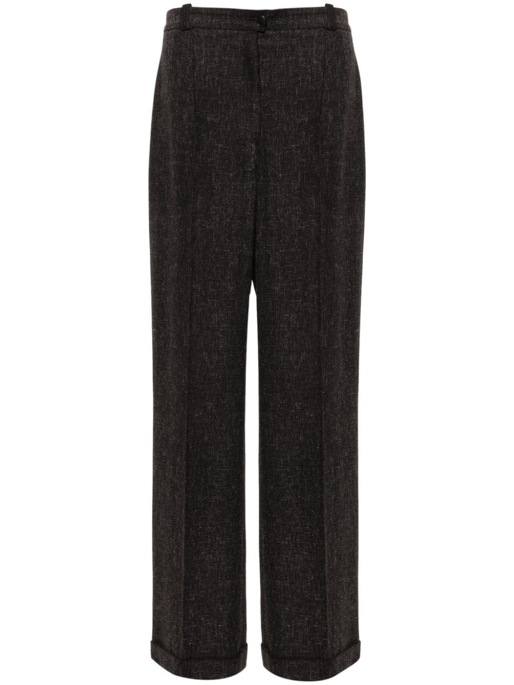 CHANEL Pre-Owned 2002 wool-blend wide-leg trousers - Brown